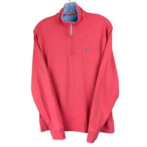 Vineyard Vines Sweater Mens S Pink 1/4 Zip Pullover Pima Cotton Preppy School